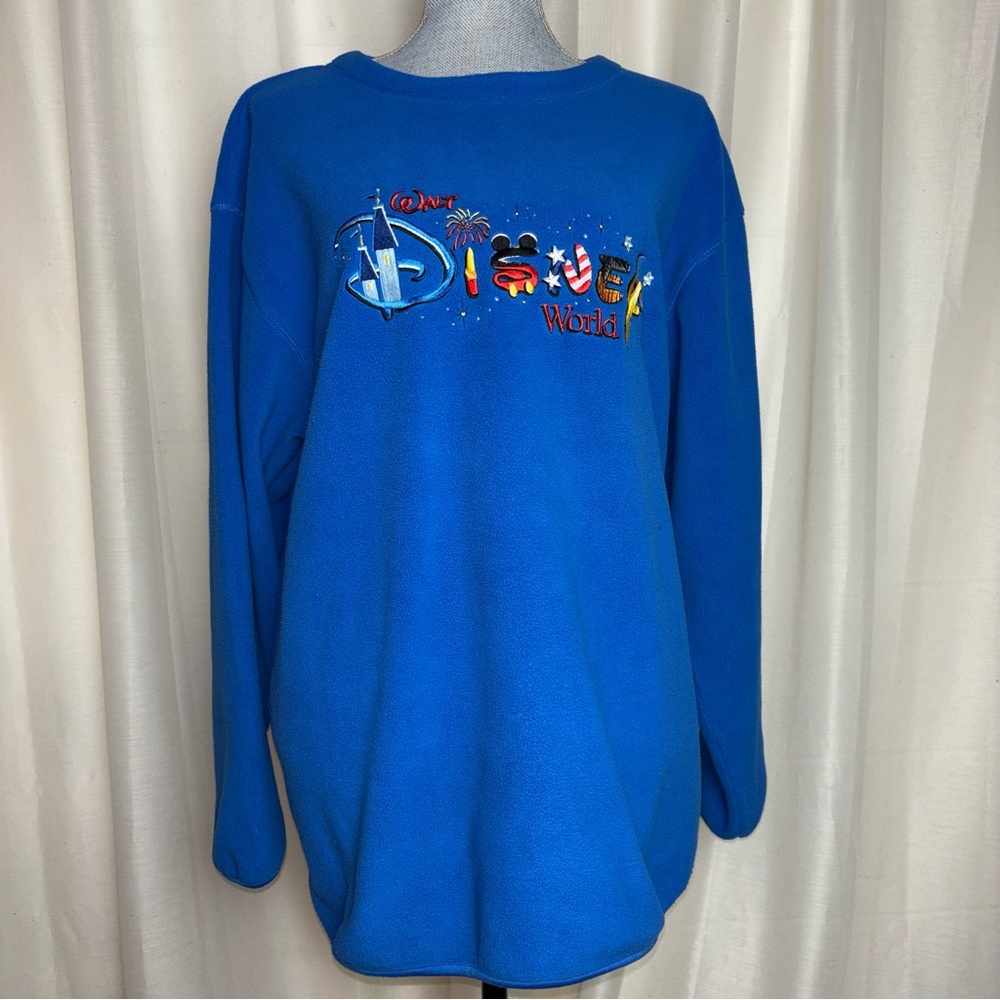 Walt Disney World Vintage Y2K Embroidered Logo Fleece Sweatshirt